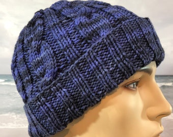 Instant Download Men's Hat Knitting Pattern for easy knit hat "Lucas' winter hat