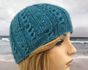 Instant Download Knitting pattern 'Dora' for women's winter knit hat, cabled hat, beanie hat.