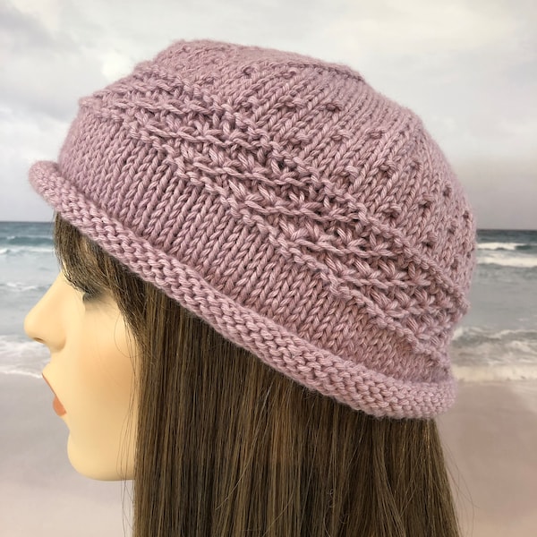 Instant Download Knit Hat, Chemo Hat Knitting pattern ' Mary-Mary'  for chemo hat.