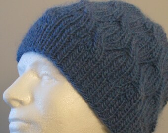 Knitting pattern for Men's knitted Hat "Dane' cabled mens winter knitted hat, instant download.