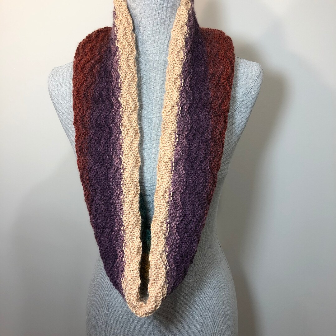 Circular Scarf Knitting Pattern kayleigh Instant Download, Women's