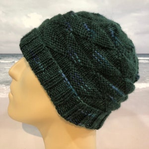 Instant Download Knit Hat Knitting Pattern for Men's Hat "Henry' fitted textured knit winter hat,