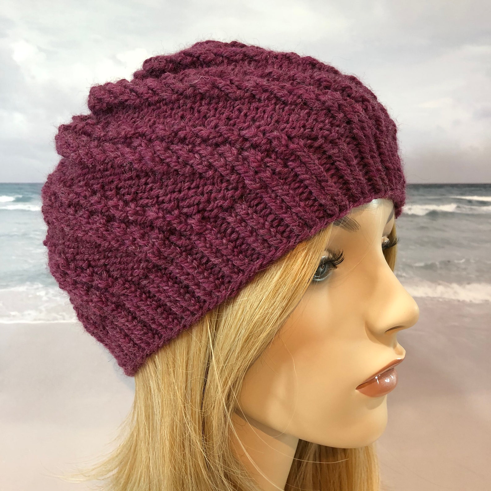 Women's Knit Hat Knitting Pattern for Worsted Yarn Hat Etsy