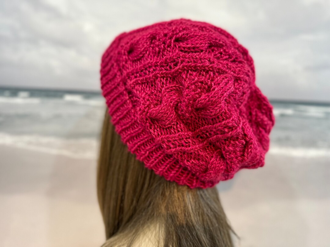 Briana Cable Knit Hat Pattern: Slouchy Beanie (PDF Pattern) English ...