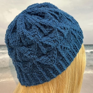 Instant Download Knitting Pattern &quot;Shay&quot; Women&#39;s Hat, Easy Knits, Beanie Hat, Knitted hat, winter hat.