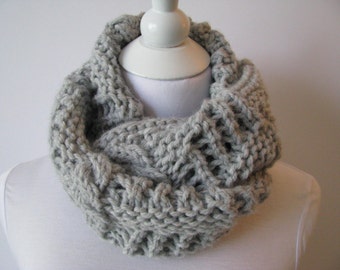 Knitted Cowl Scarf Pattern: Chunky Cable Knit (Digital Download)