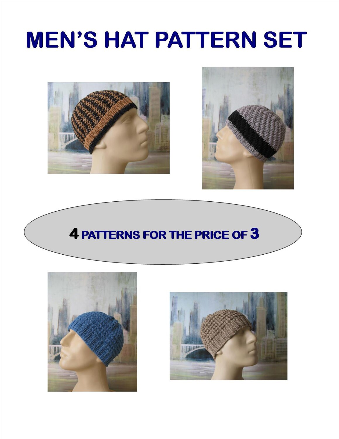 men's chemo cap knit pattern