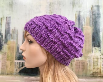 Knitting Pattern: Women's Bulky Knit Beanie Hat (Digital Download)