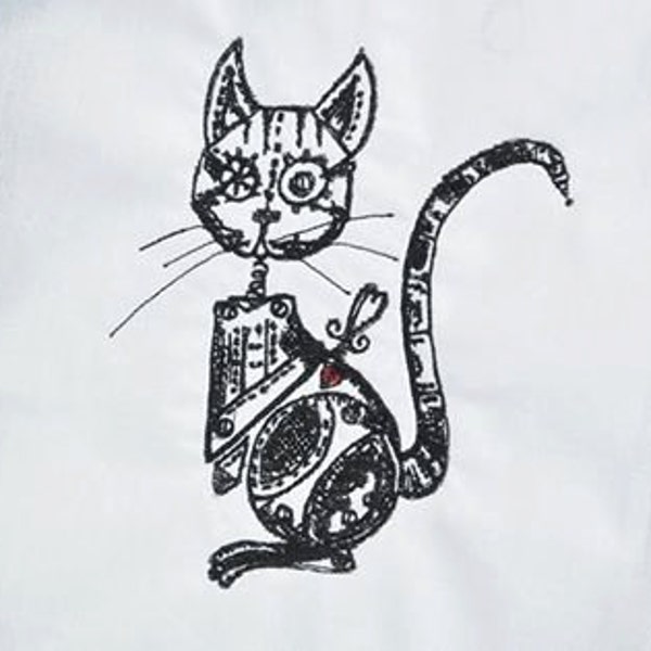 Embroidery Digital File "Steampunk Cat"