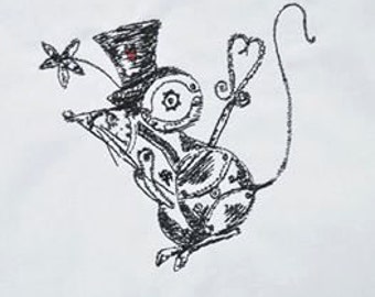 Embroidery Digital File "Steampunk Mouse"