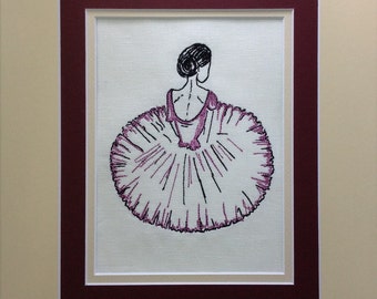 Embroidery Digital File "Ballerina Sitting"