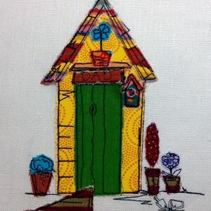 Raw Edge applique Embroidery Machine Design pattern Digital File  'Dad's Shed'