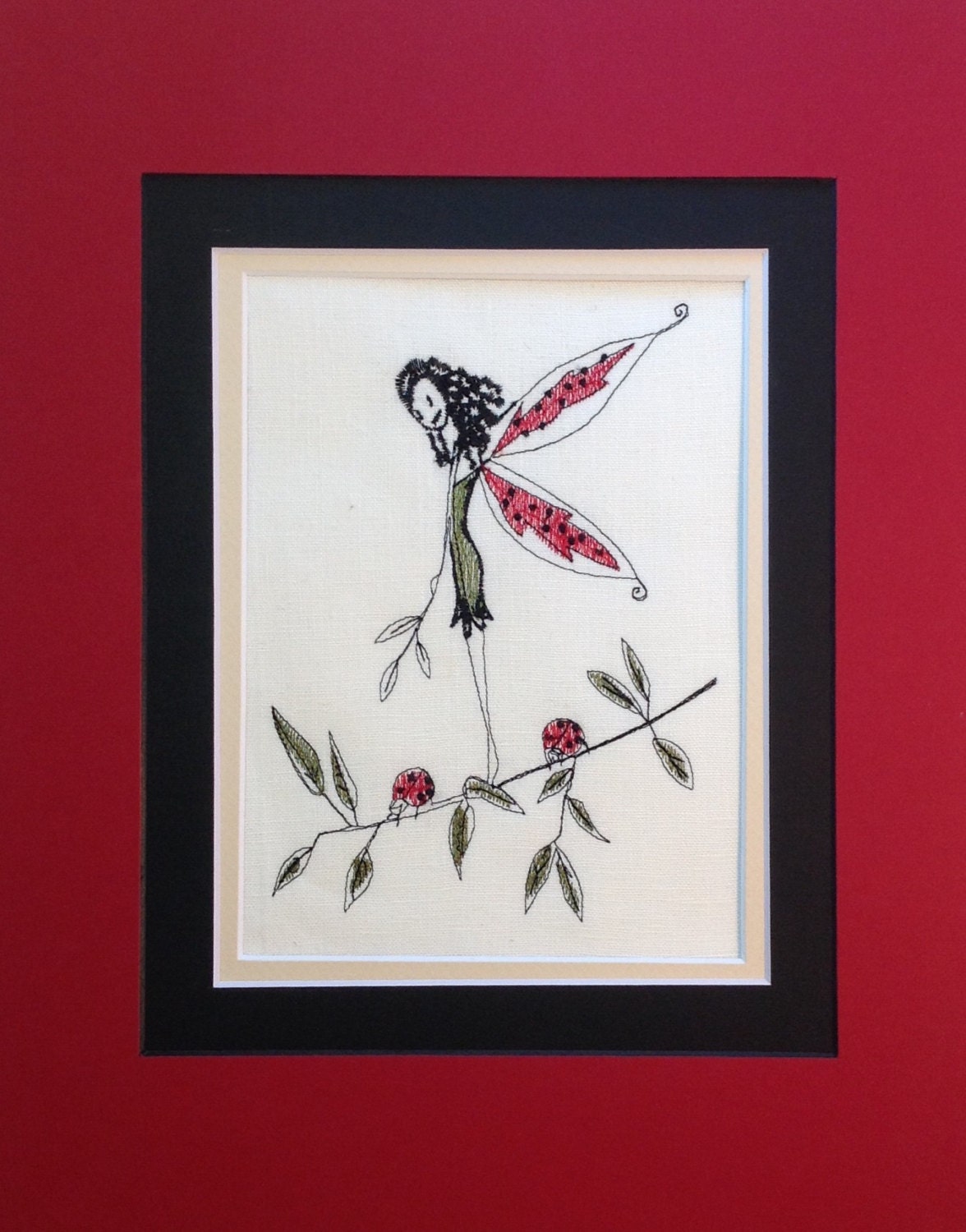 Unique Embroidery Digital File  "Lady Bird Fairy"