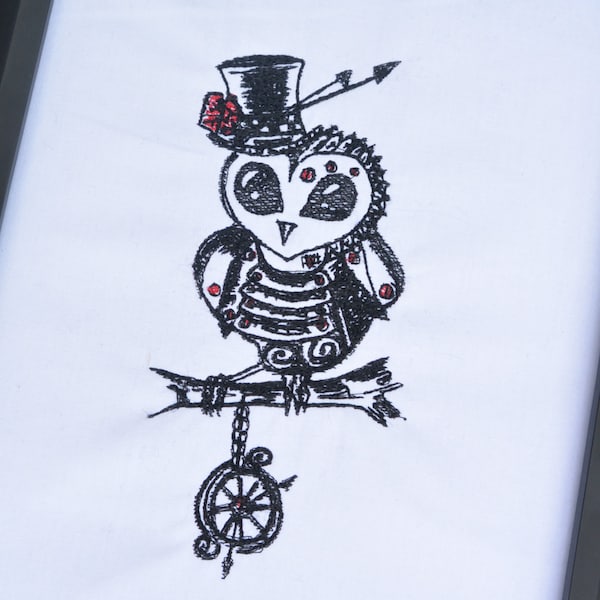 Instant Download  Embroidery Digital File "Steampunk Owl"