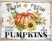 8.5x11 inch PLUS 4x4 inch Rustic Pumpkin Sign, Fall Pumpkin Wreath Decor Accent Transfer Sign, Farmhouse Fall Art, Digital Print 2026