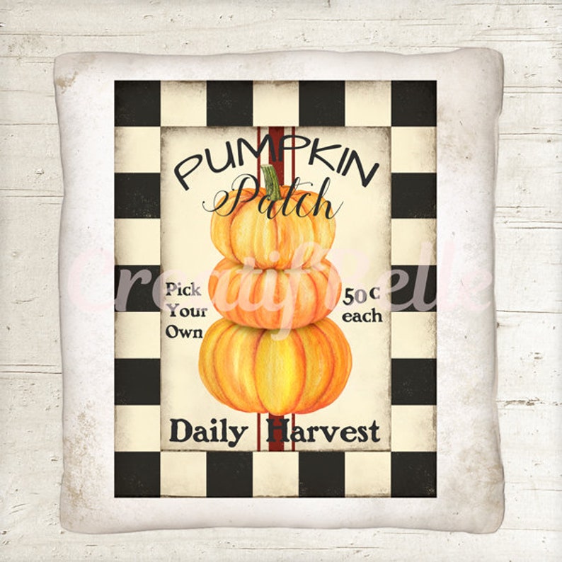 Vintage Farm Style Pumpkin Patch Instant Digital Download | Etsy