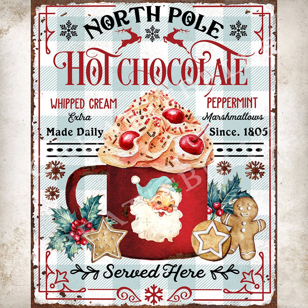 Hot Chocolate Christmas DIY Sign Farmhouse Christmas Decor Tiered