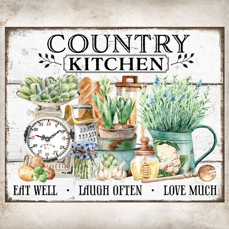 Country Farmhouse Kitchen DIY Wall Sign Kitchen Tiered Tray Decor ...