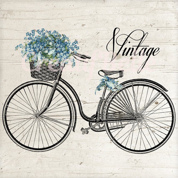 Instant Digital Download Vintage Bicycle Printable Graphic | Etsy