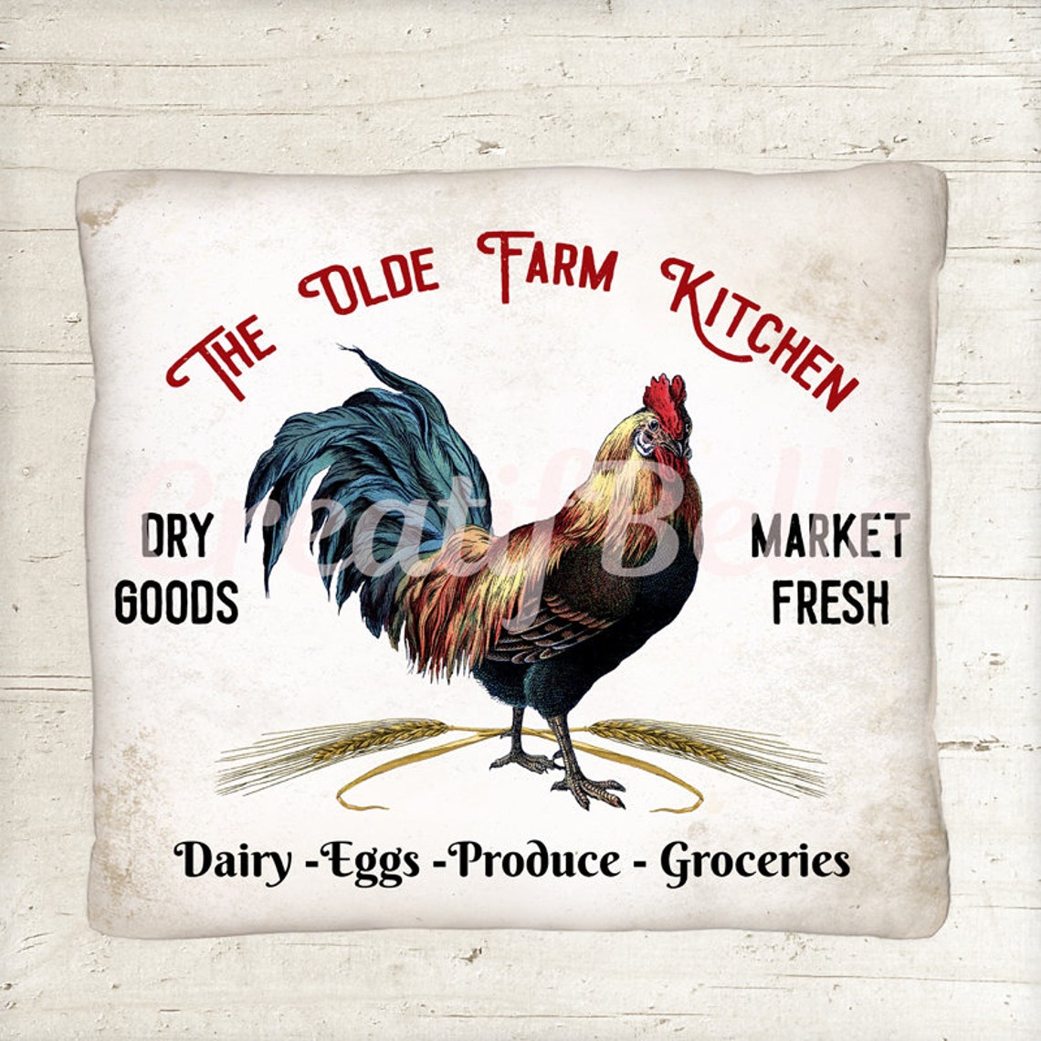 Olde Farm Kitchen Rooster Sign Farmhouse Sign Farm Style | Etsy