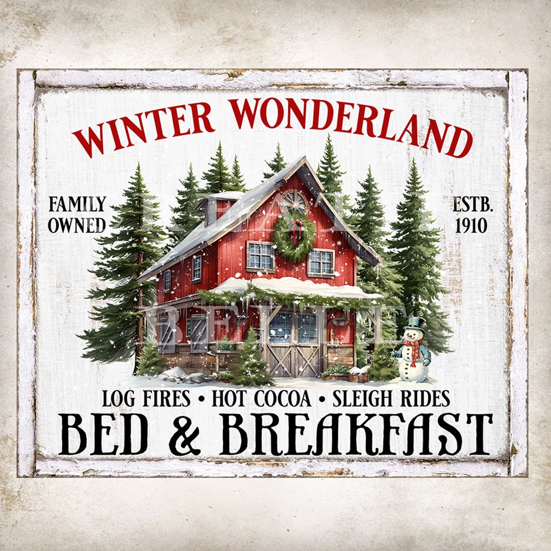 Vintage Winter Wonderland Bed & Breakfast Farmhouse Christmas Home