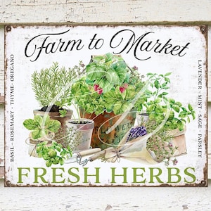 Farm to Market Fresh Herbs, Rustic Farmhouse Kitchen DIY Sign, Culinary Herbs, PNG, Sublimation, DIGITAL Printable 3047