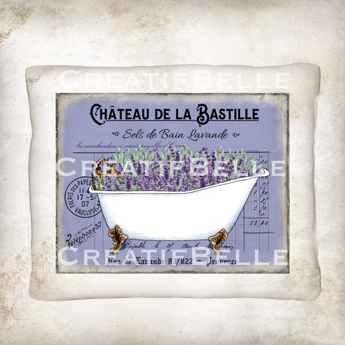 Shabby Chic Vintage French Lavender Bathtub Bathroom Wall | Etsy