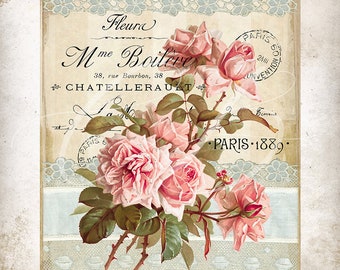 Beautiful vector pink rose in vintage antique high detailed style Wrapping  Paper by Mariia
