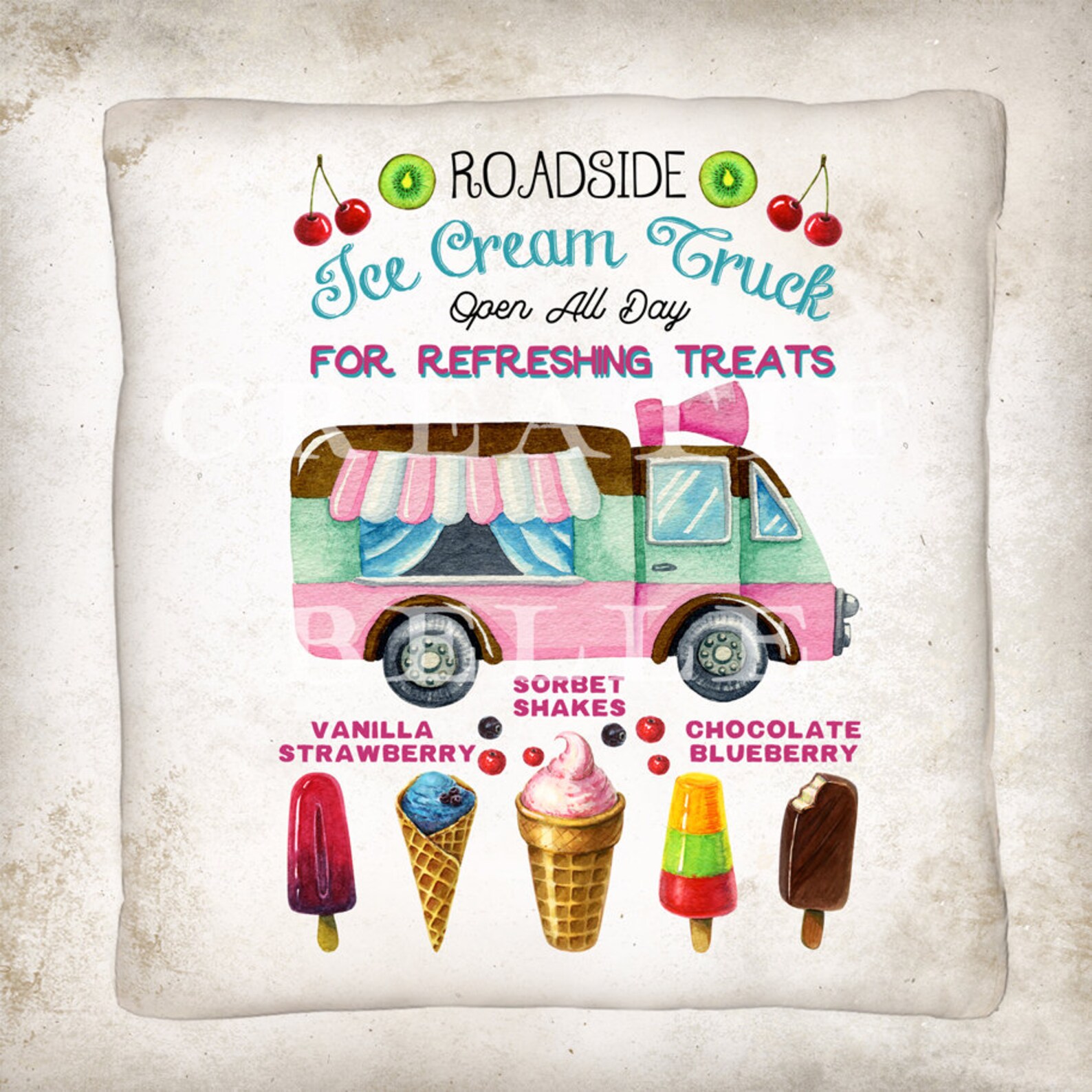 Retro Ice Cream Truck Sign DIY Wreath Sign Making Summer Etsy