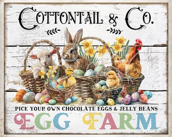 Vintage Easter Cottontail & Co Egg Farm Rustic Shabby Farmhouse Easter Home Decor DIY Sign Wreath Accent Tier Tray Decor DIGITAL Print 2920