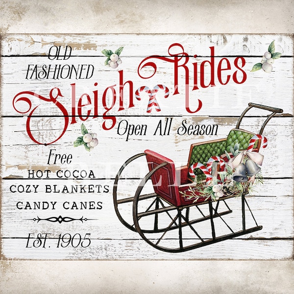 Sleigh Ride Sign - Etsy