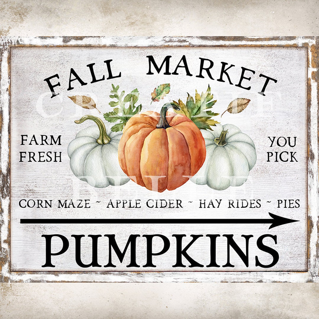 8.5x11 Plus 4 Inch Farmhouse Fall Pumpkin Sign DIY Sign - Etsy