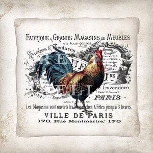 French Rooster Farmhouse Kitchen DIY Wall Art Wreath Decor Accent Sign Farmhouse Tiered Tray ...