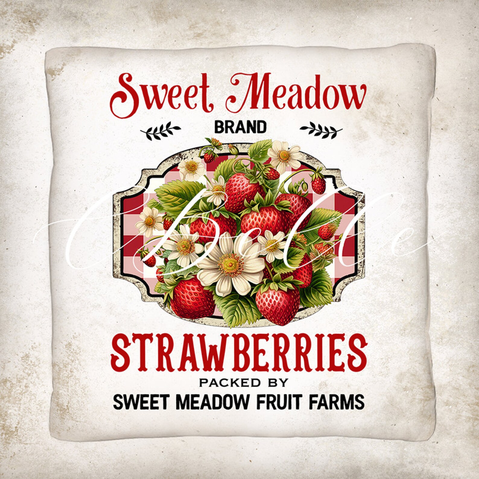 Rustic Strawberry Sign Vintage Rustic Farm Style Strawberries Country Farmhouse DIY Fruit Sign ...