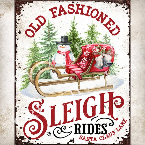 Large Sleigh Rides Sign - Etsy