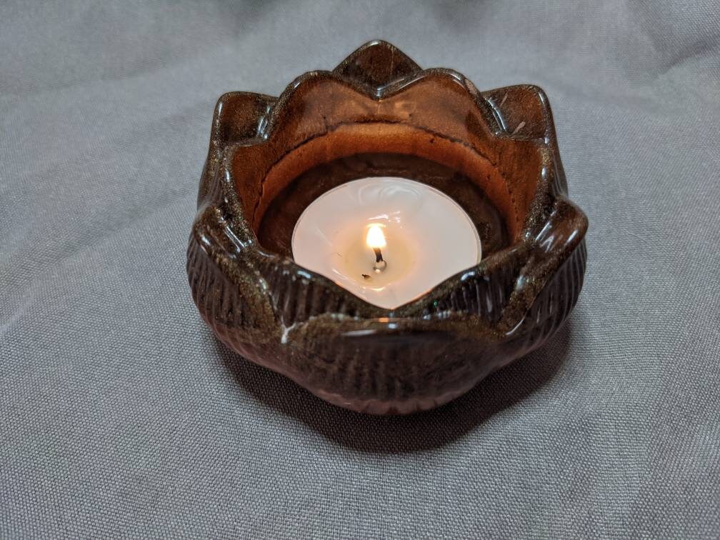 Bougeoir, Vide Poche, Plateau Lotus en Resine