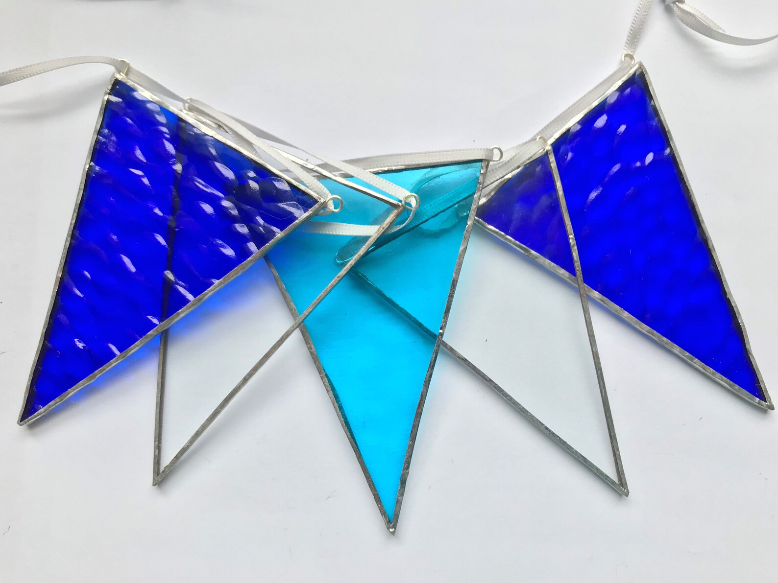 Bunting. 5 piece Hand crafted stained glass decorative bunting Etsy
