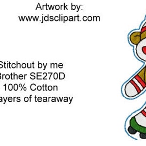 21 Summer Fun Sock Monkey Machine Embroidery Design Files 4x4 with Finger Puppets image 3