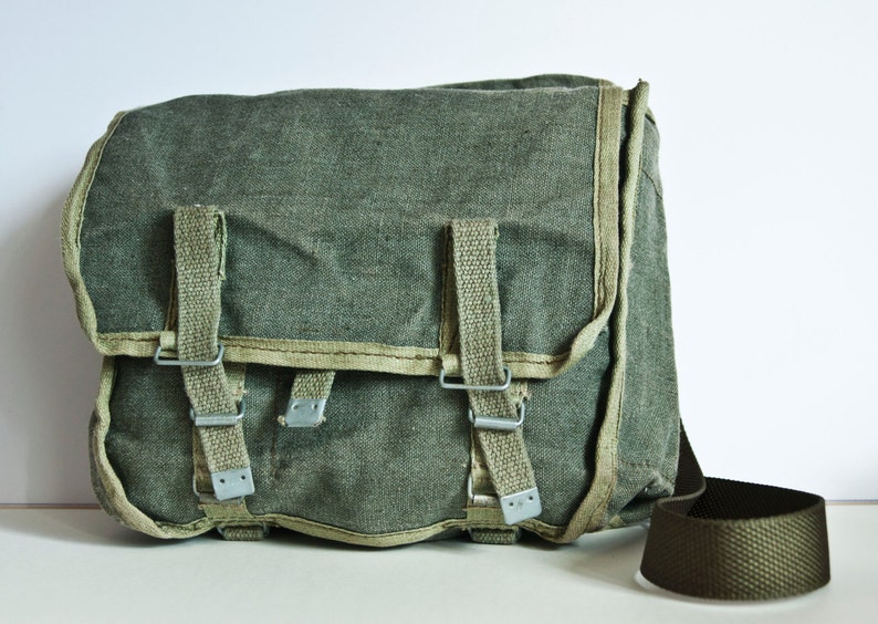Vintage military canvas bag Army backpack Vintage purse Etsy