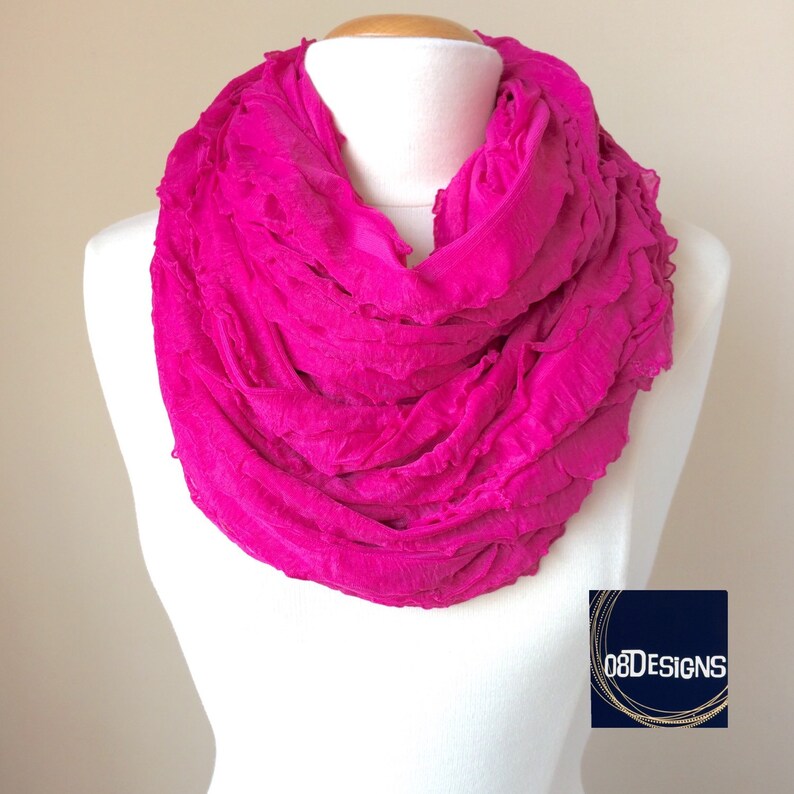 Nursing Scarf Pink Infinity Scarf Womens Light Ruffled 1 Etsy
