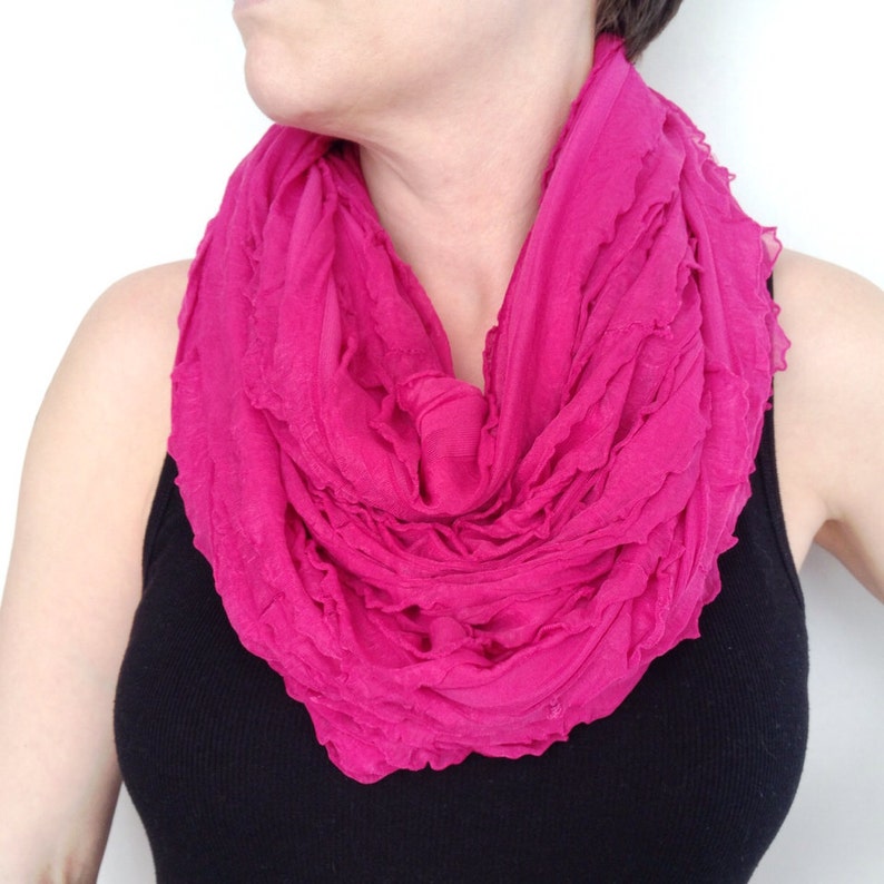 Nursing Scarf Pink Infinity Scarf Womens Light Ruffled 1 Etsy