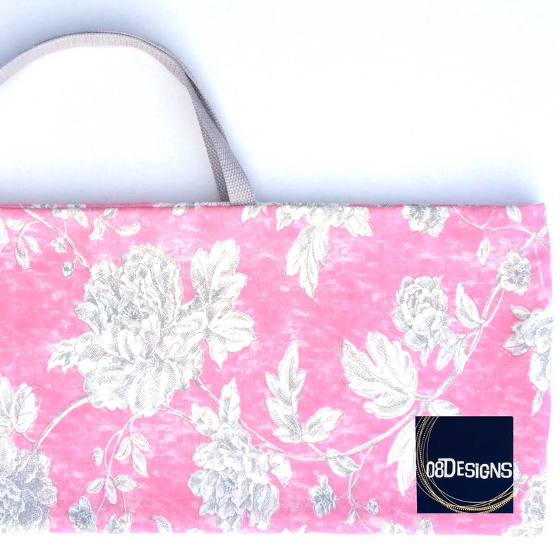 Yoga Mat Bag Women's Pink Grey Roses Floral Pilates Mat Etsy