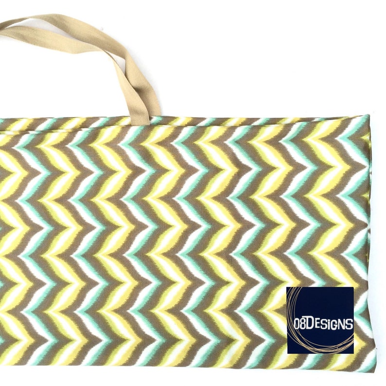 Yoga Mat Bag Women Green Funky Chevron Pilates Mat Tote Top Etsy