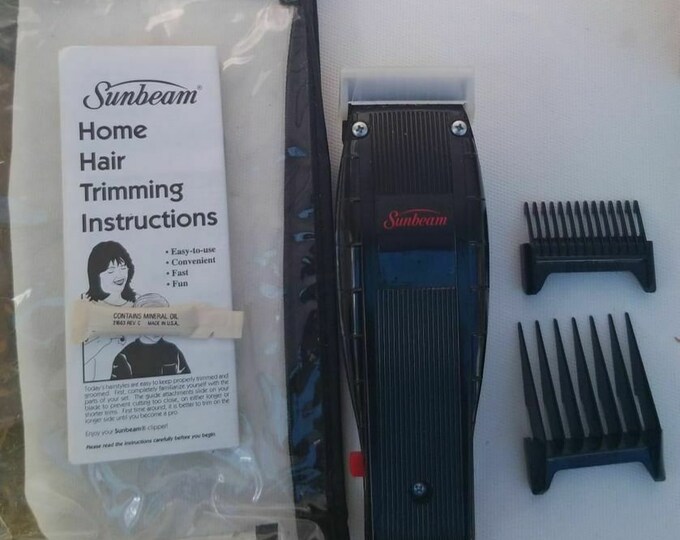 Vintage 1990s Oster Sunbeam Hair Clippers With 2 Guards and
