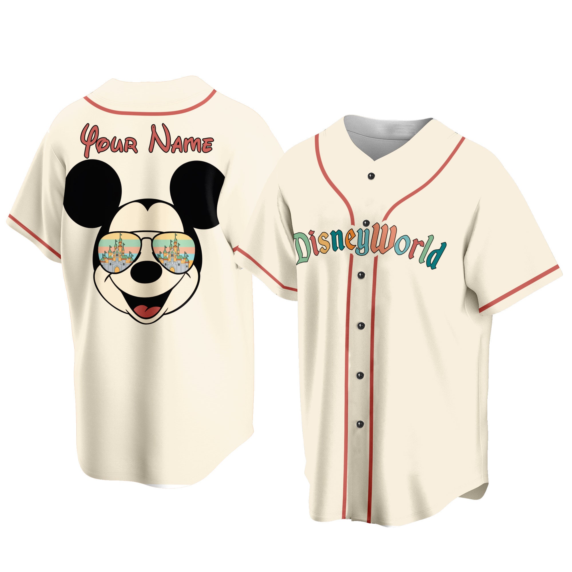 Personalized Disneyworld Baseball Jersey, Disneyland Family Vacation Baseball Jersey