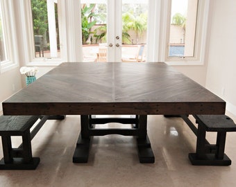 Large Oak Dining Table, Inspired by Greene & Greene, Robinson House, Craftsman, Reclaimed Oak