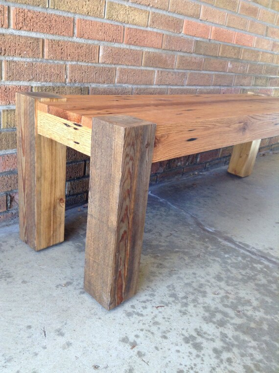 Reclaimed Oak Bench Coffee Table Railroad Boxcar Oak Etsy