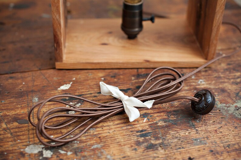 Shadow Box Edison Lamp in Air-dried Ash
