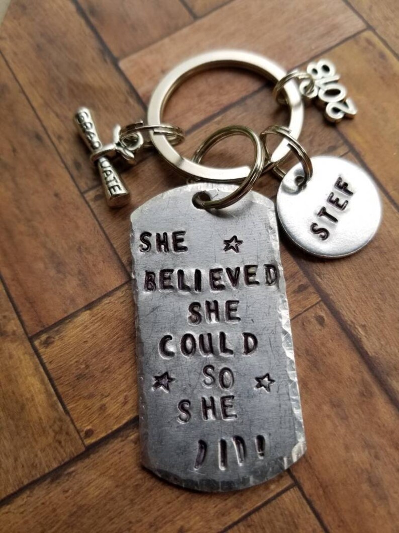 Custom Stamped Graduation Key Chain Penny Graduation Keychain Etsy