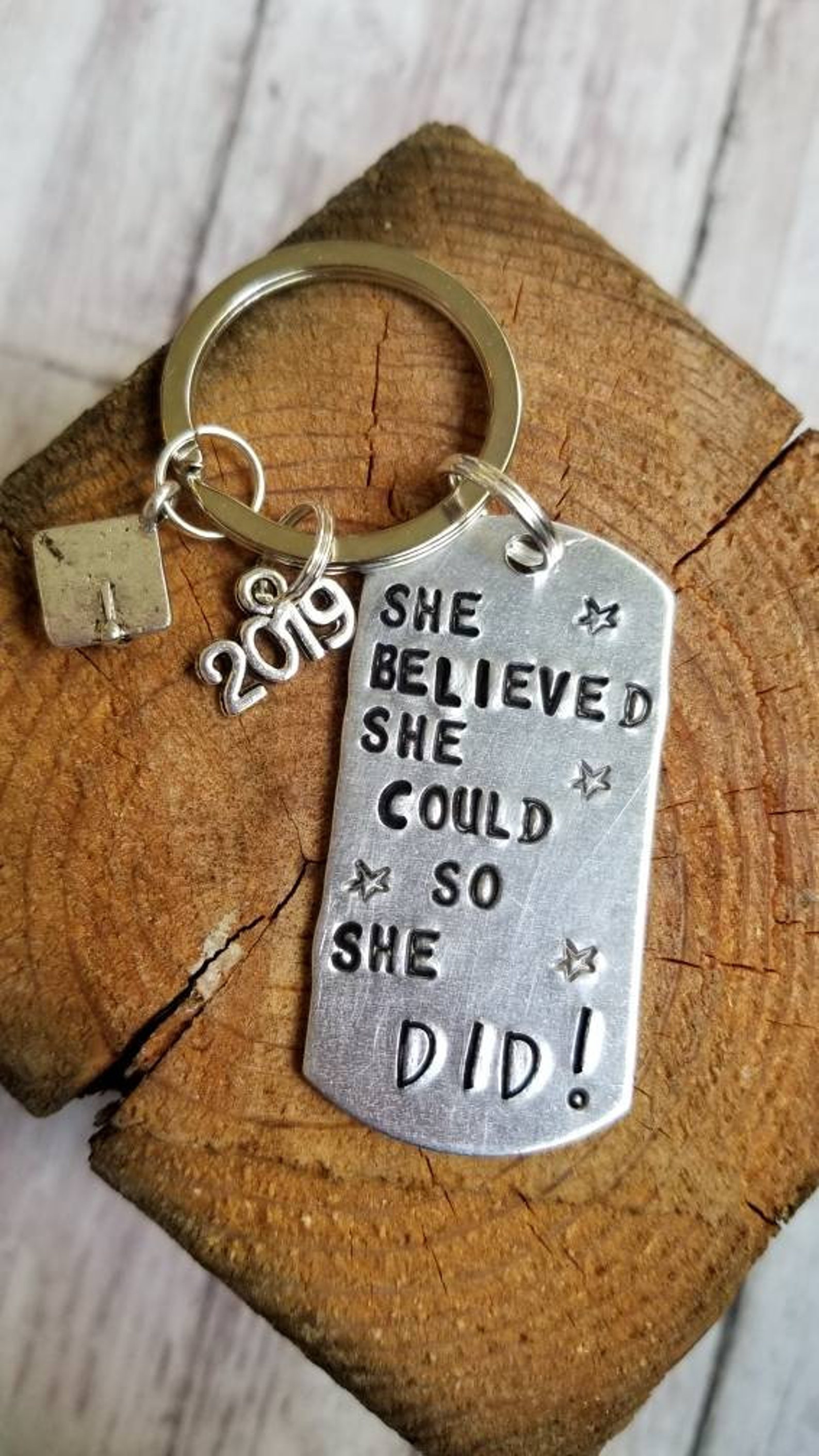 Custom Stamped Graduation Key Chain Penny Graduation Keychain Etsy